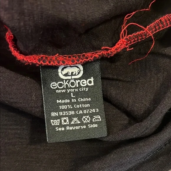 Red Black Short Sleeve T-Shirt Graphic Fitted Top - Picture 5 of 11